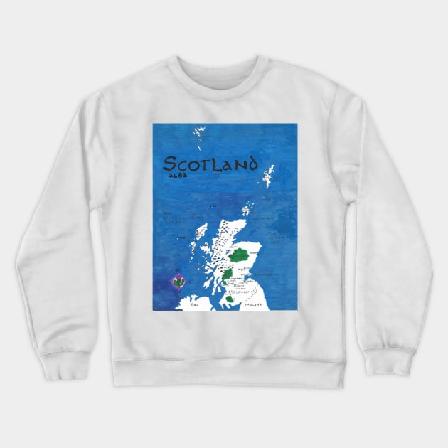 Scotland Crewneck Sweatshirt by PendersleighAndSonsCartography